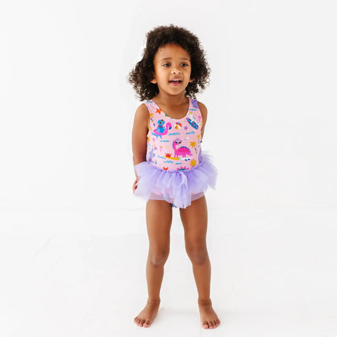Diva Dinos Girls Swimsuit with Tutu