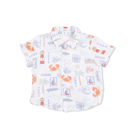 Polo Button Up with Casual Short - Club Mediterranean