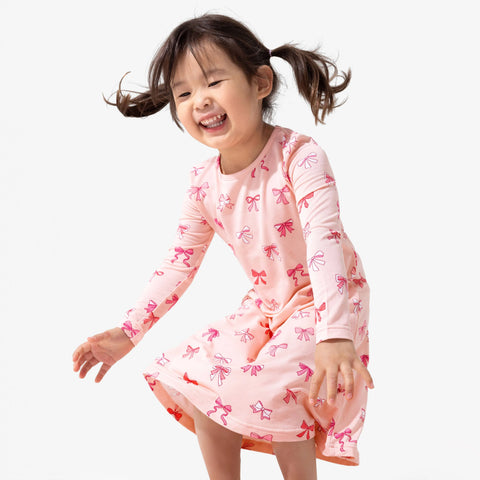 Girls' Long Sleeve Bamboo Dress/Nightgown - Take A Bow