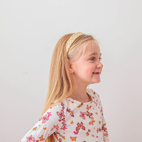 Tapered Chunky Glitter Headband - Gold