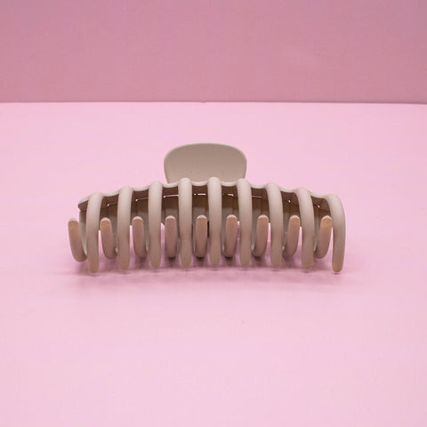 Large Round Matte Hair Claw Clip - Khaki