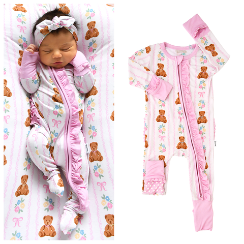Gillian Ruffle Zip Bamboo Pajama