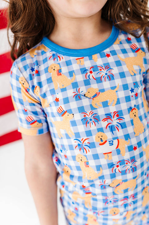 Yankee Doodle Doggies Bamboo Pajama Short Set for Kids