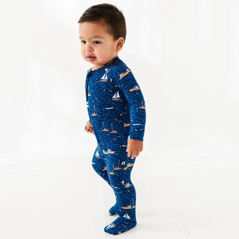 Sailboats Convertible Footies