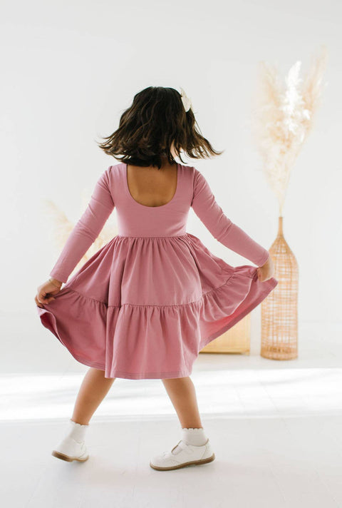 Gwendolyn Ruffle Dress in Antique Rose