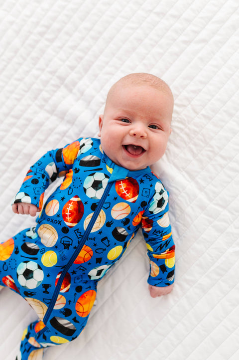 Blue Sports Bamboo Footsie