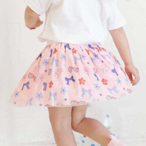 Red, White, & Cute Girls Tutu Skirt