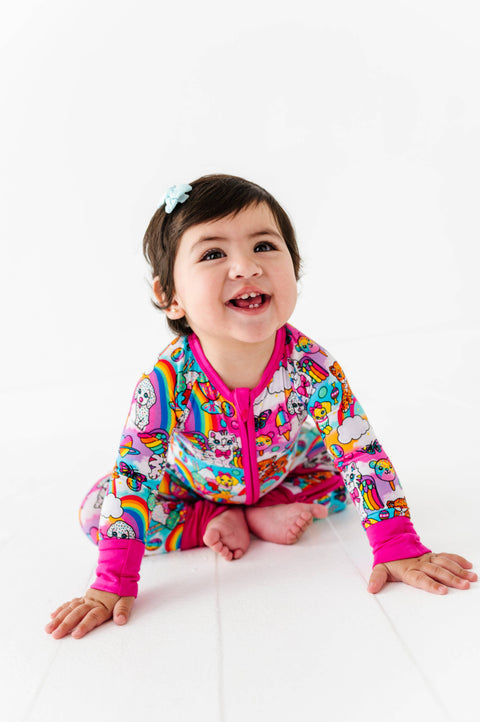 Wild Child Bamboo Convertible Footie for Baby Girls