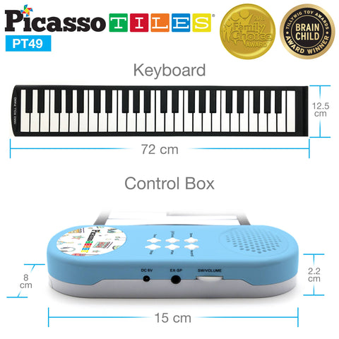 PicassoTiles Flexible Roll-Up Piano Keyboard