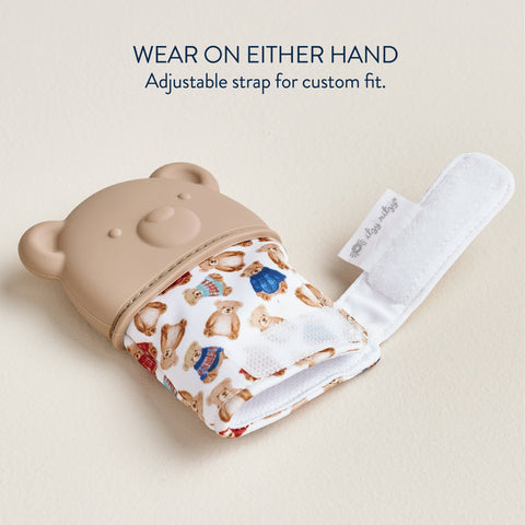 Itzy Silicone Teething Mitt™ - Vintage Bear