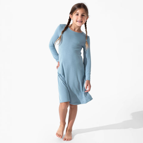 Girls' Long Sleeve Bamboo Dress/Nightgown - Oasis