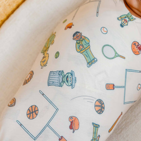 Knit Swaddle Blanket - Sesame Street Varsity Friends