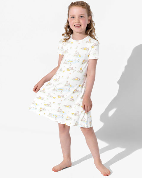 Girls' Short Sleeve Bamboo Dress/Nightgown - Tiny Tails Tales