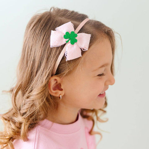 Shamrock Lace Bow Headband
