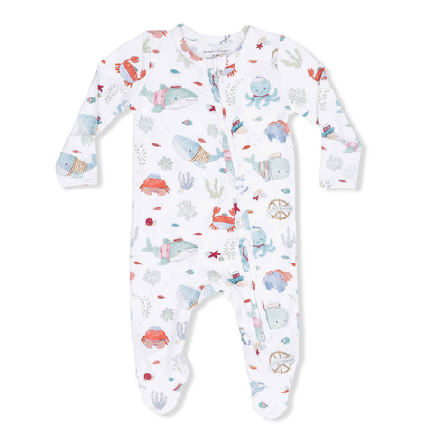 2 Way Zipper Footie - Sailor Sea Creatures
