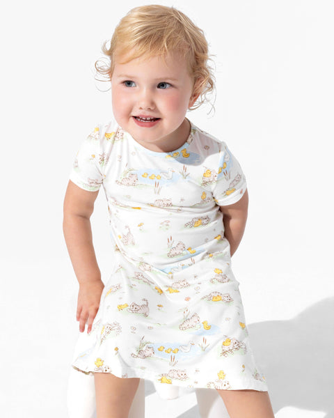 Girls' Short Sleeve Bamboo Dress/Nightgown - Tiny Tails Tales