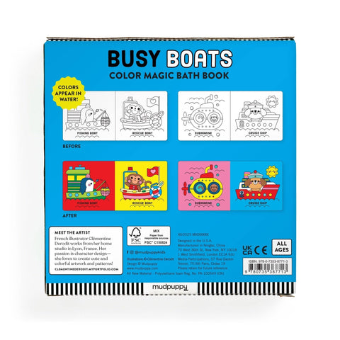 Color Magic Bath Book - Busy Boats