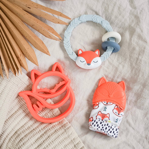 Ritzy Rattle™ Silicone Teething Rattle - Highland Cow