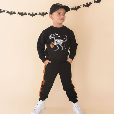 Dinosaur Skeleton Patch Halloween Baseball Hat for Kids