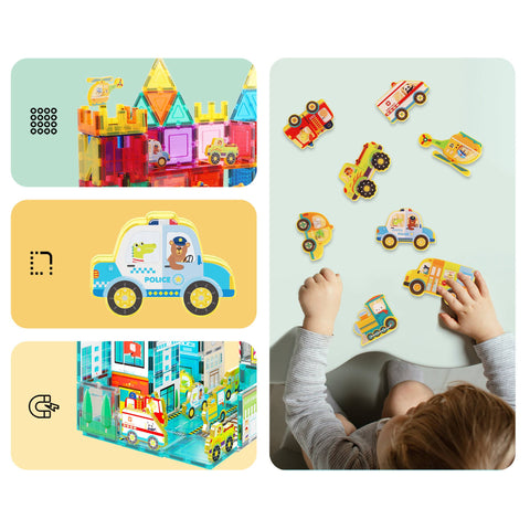 PicassoTiles Metro City Magnetic Action Figures (8 Pieces)