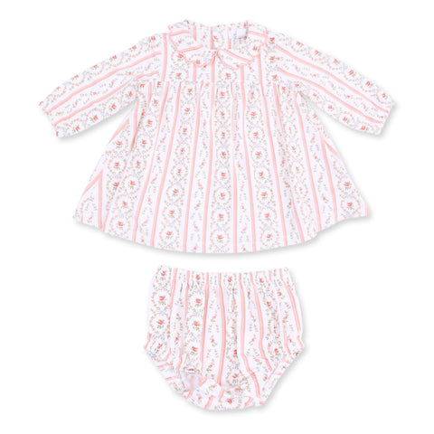 Long Sleeve Petal Collar Dress & Bloomer - Marnie Rosebud Stripe