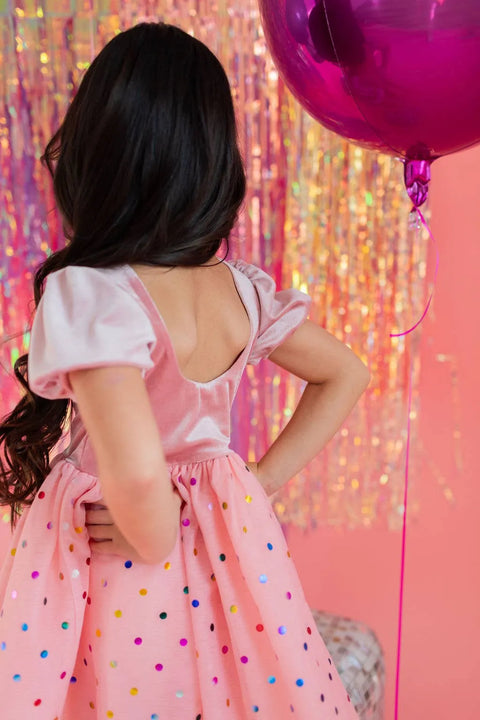 Diana Dress - Soft Pink Confetti