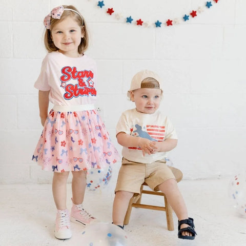 Red, White, & Cute Girls Tutu Skirt