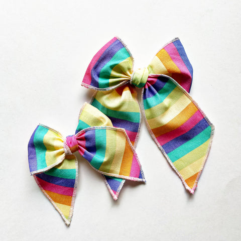 Summer Rainbow Stripe Elle Bow