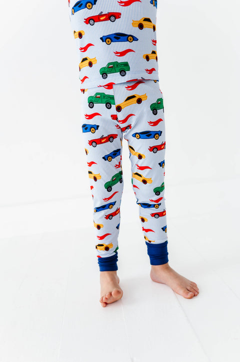 Racing Stripes Bamboo Pajama Set for Kids