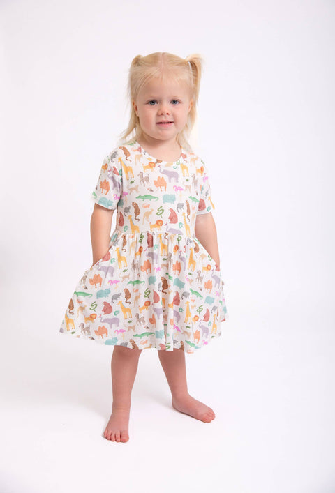Zoo Crew Bamboo Short Sleeve Pocket Dress for Girls