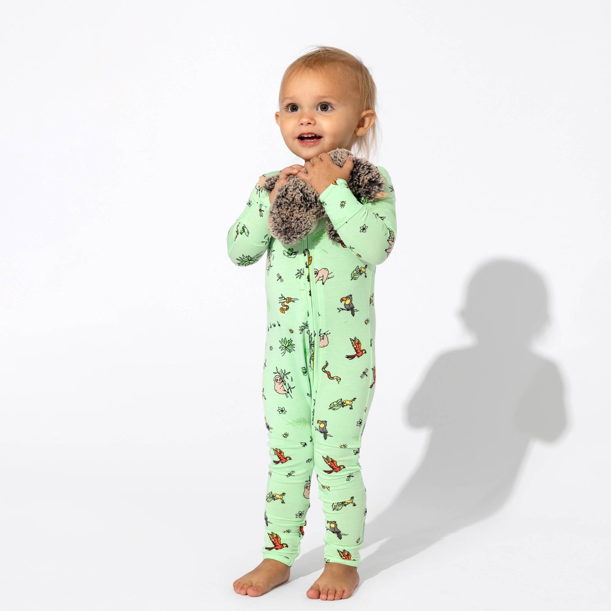 Rainforest Convertible Footie Bamboo Pajama - Bellabu Bear