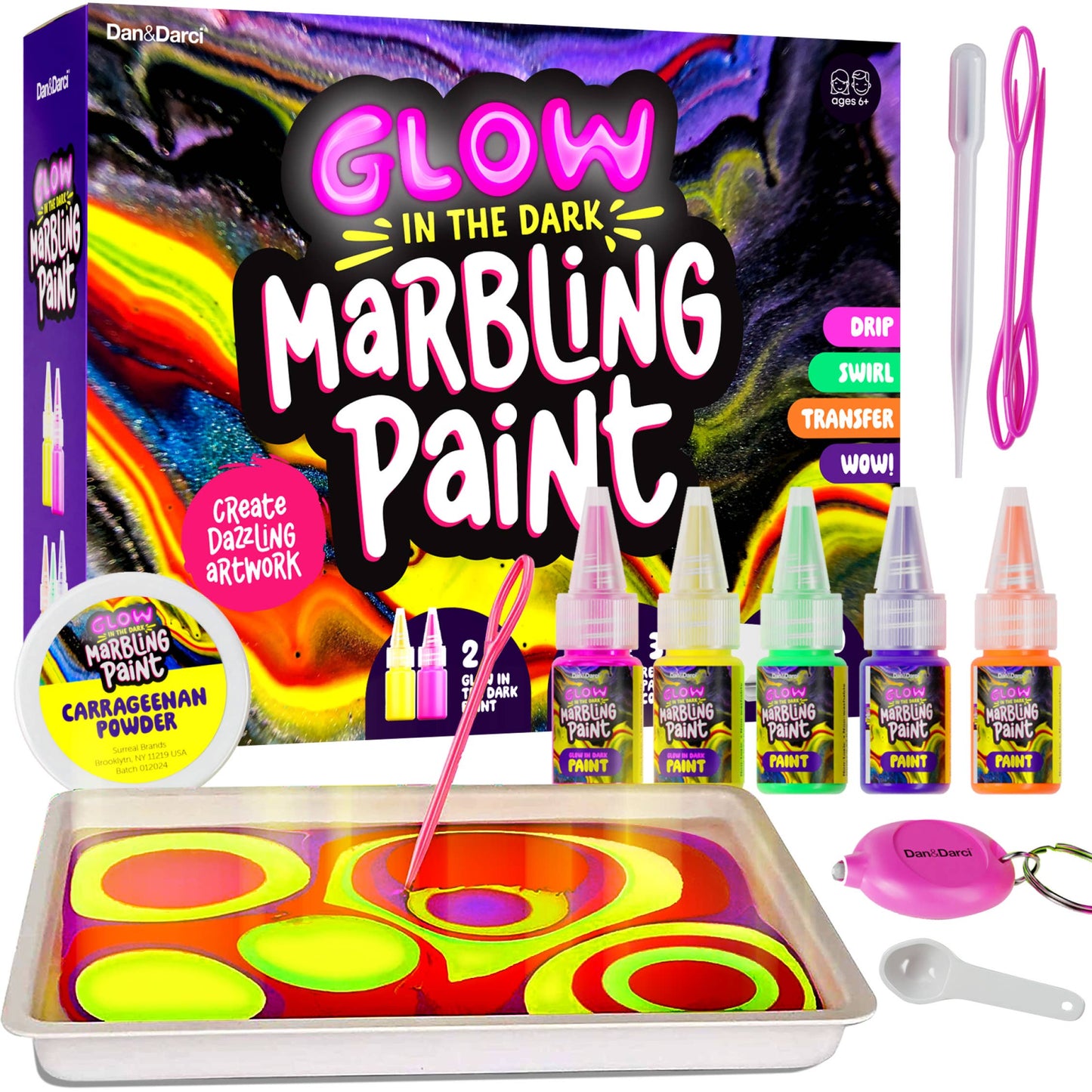 Glow in The Dark Marble Paint Kit