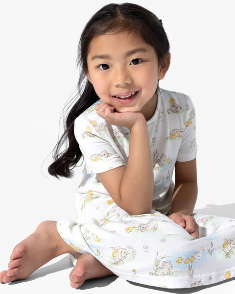 Girls' Short Sleeve Bamboo Dress/Nightgown - Tiny Tails Tales