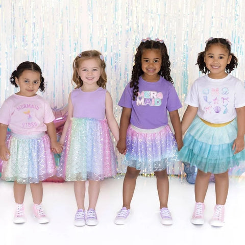 Rainbow Mermaid Girls Tutu Skirt