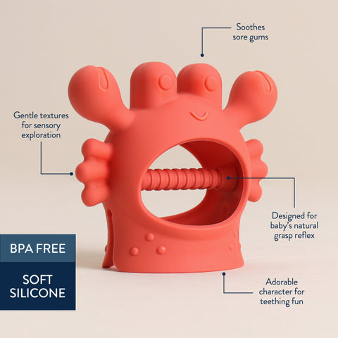 Bitzy Grip™ Hand Teether - Crab