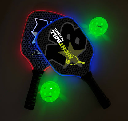 NightBall® Light-Up LED Pickleball Set