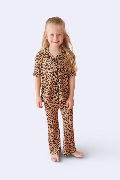 Girls Flare Bamboo Pajama Set - Leopard Dream