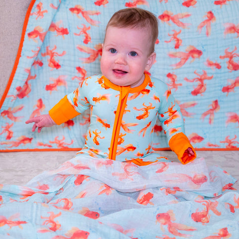 Bamboo Baby Convertible Zipper Pajama Goldie