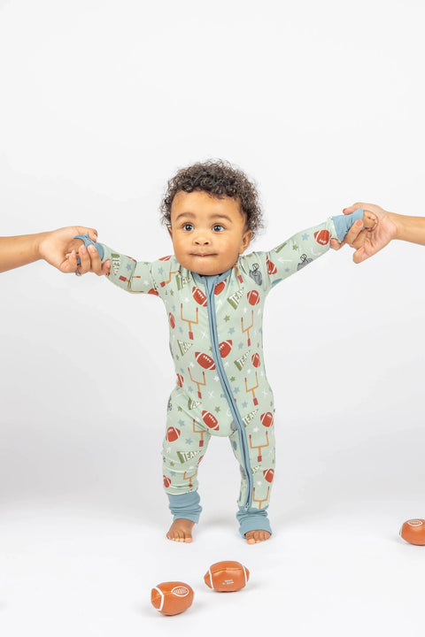 Football Game Day Bamboo Convertible Baby Pajamas