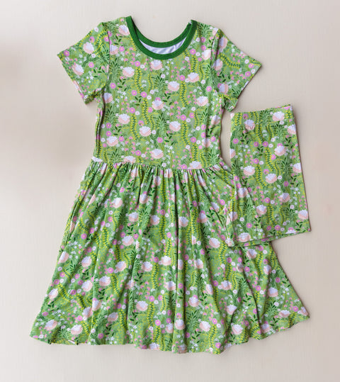 Bamboo Twirl Dress with Shorts - Botanical Bliss