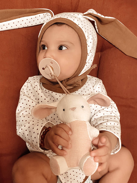 Bitzy Pal™ Natural Rubber Pacifier & Plush - Bow