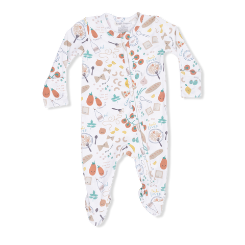 2 Way Zipper Footie - Pasta Lovers