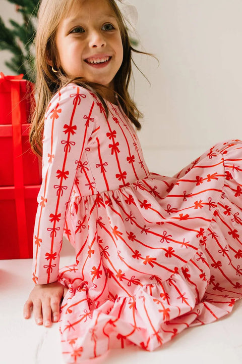 Gwendolyn Ruffle Dress in Dainty Bows