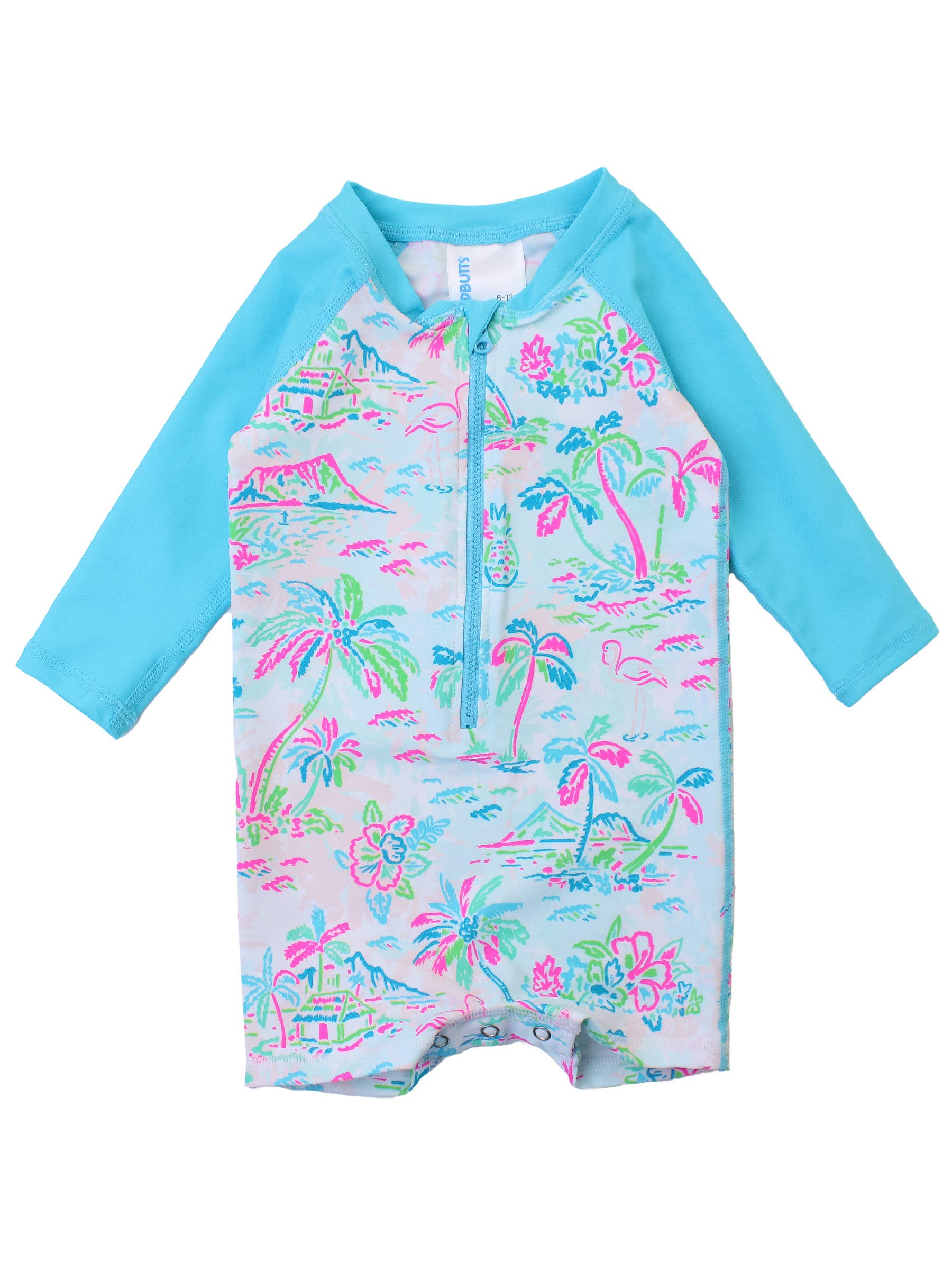 Tropical Resort One Piece Rash Guard - RuffleButts + RuggedButts