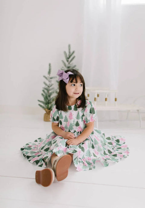 Aura Poplin Dress - Christmas Tree