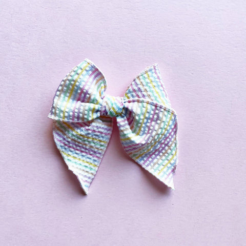 Pastel Seersucker Rainbow Elle Bow