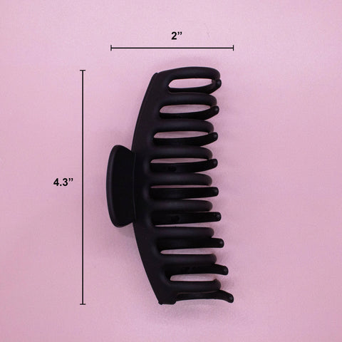 Large Round Matte Hair Claw Clip - Black