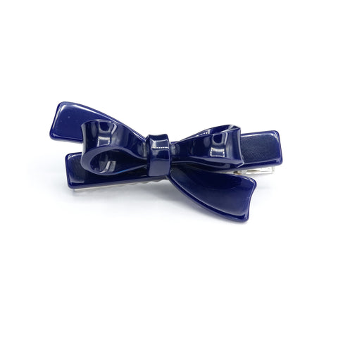 Single Bow Hair Clip - Navy