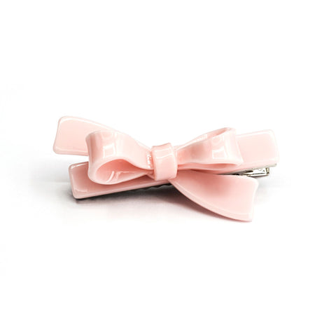 Single Bow Hair Clip - Pale Pink