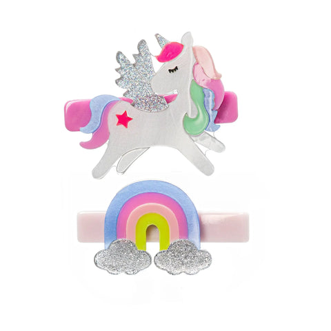 Unicorn Pastel Rainbow Hair Clips